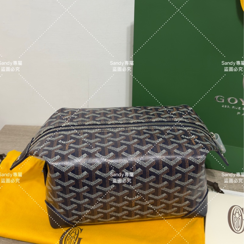 Goyard 洗漱包 飯盒包 深藍色 全新全配  可搭長、短肩帶自行改造包包-53
