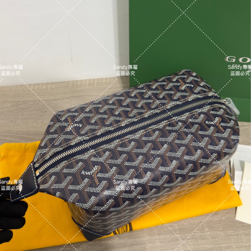 Goyard 洗漱包 飯盒包 深藍色 全新全配  可搭長、短肩帶自行改造包包-55