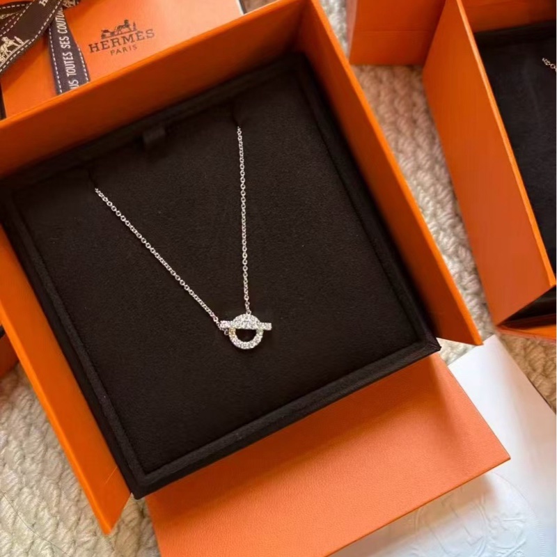 Hermes Finesse 小Q 白金 鑽石項鏈 100%全新全套-3