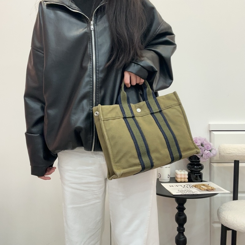 Hermès 中古綠色小號帆布手袋-2