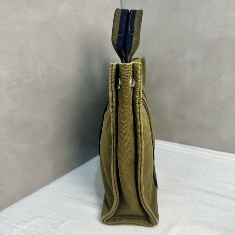 Hermès 中古綠色小號帆布手袋-4