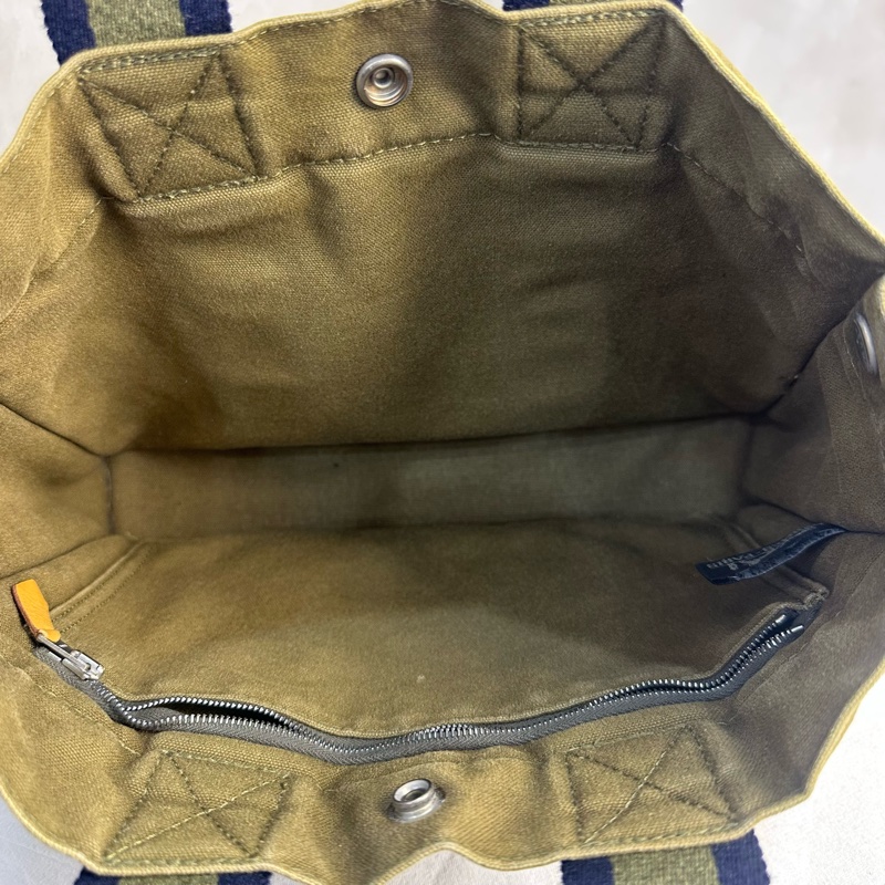 Hermès 中古綠色小號帆布手袋-12