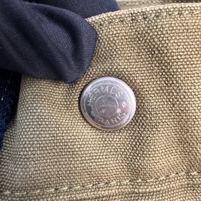 Hermès 中古綠色小號帆布手袋-13