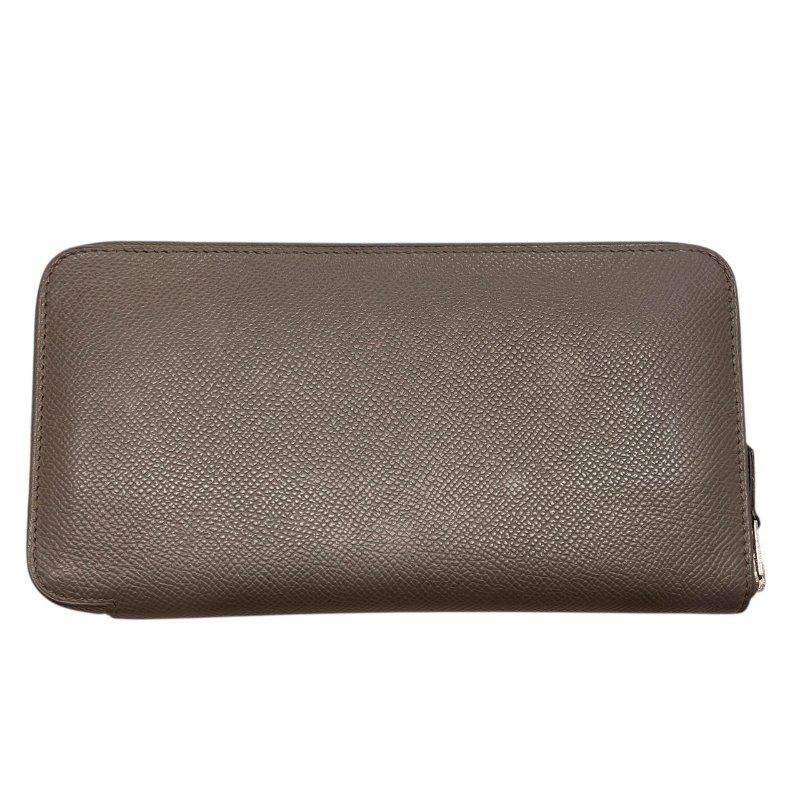 HERMES 愛馬仕 皮革長夾 EPSOM 普皮 灰色 銀扣-1