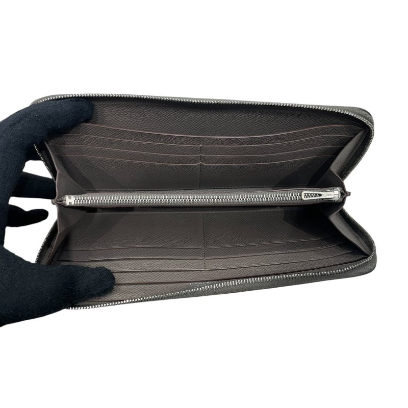 HERMES 愛馬仕 皮革長夾 EPSOM 普皮 灰色 銀扣-10