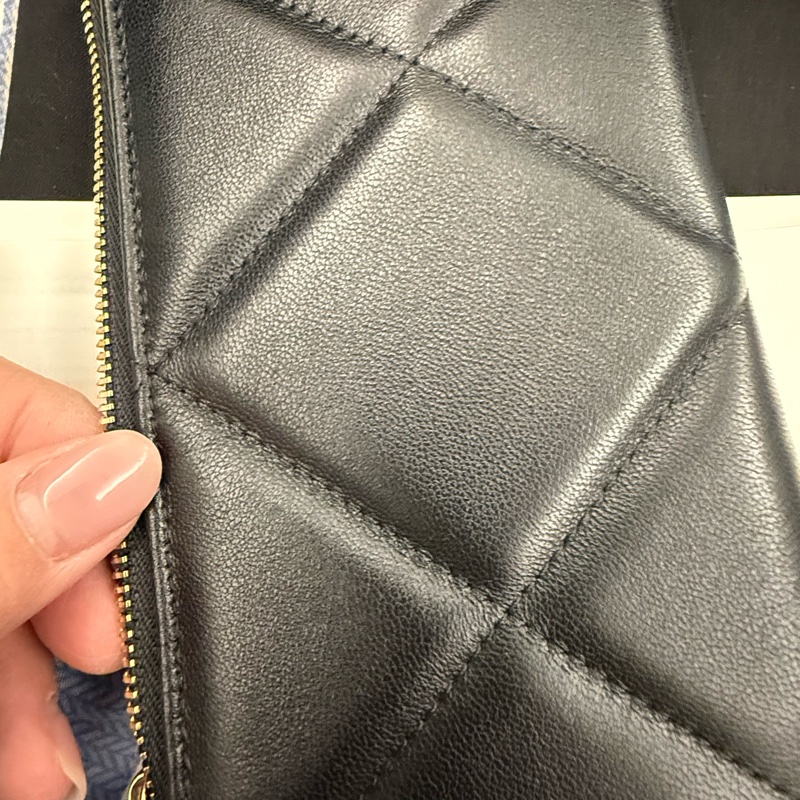 Chanel 羊皮 雙C大LOGO 一字卡包零錢包 經典皮穿鏈 撞色-2