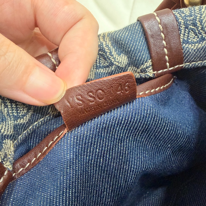 Celine 中古凱旋門馬蹄搭牛仔腋下包 Denim Shoulder Bag-18