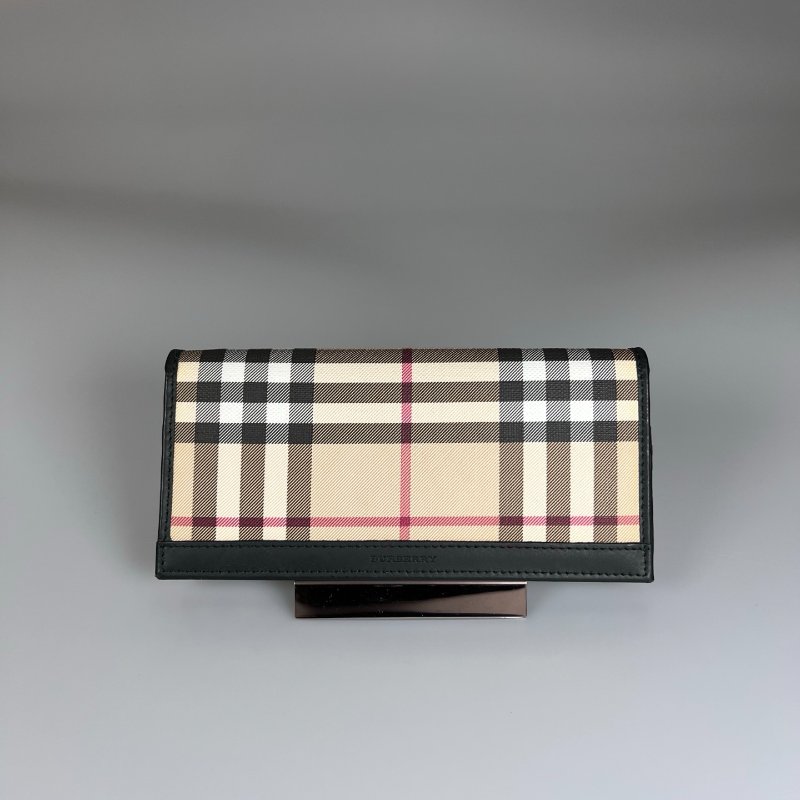 BURBERRY 格紋對開長夾-0