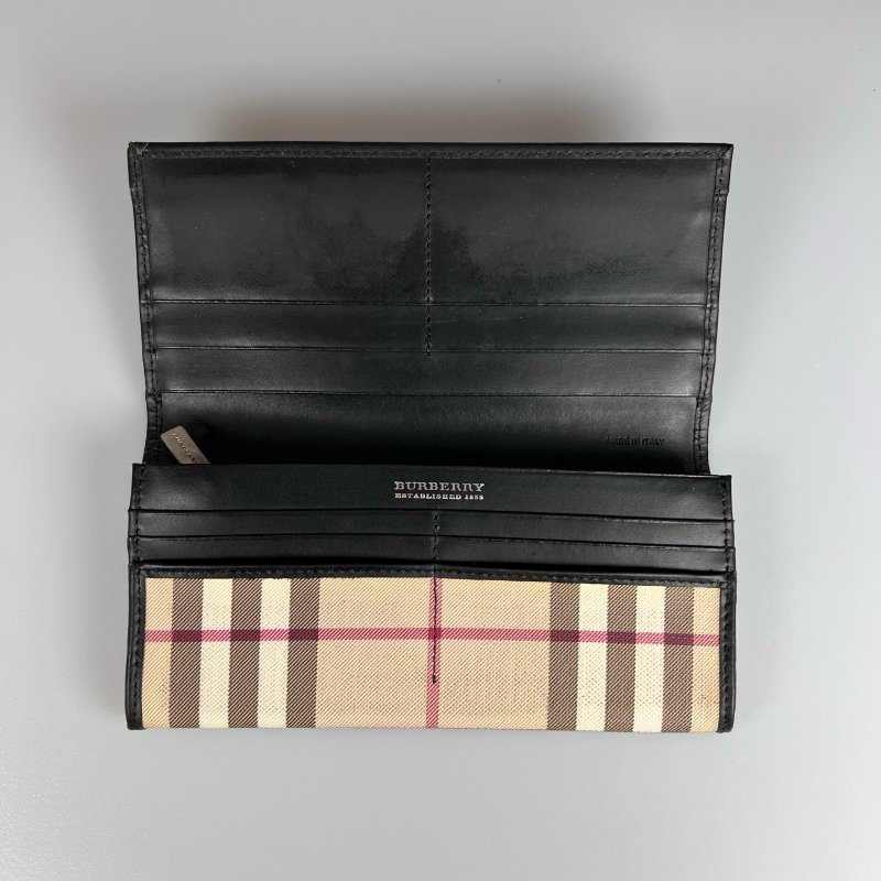 BURBERRY 格紋對開長夾-5