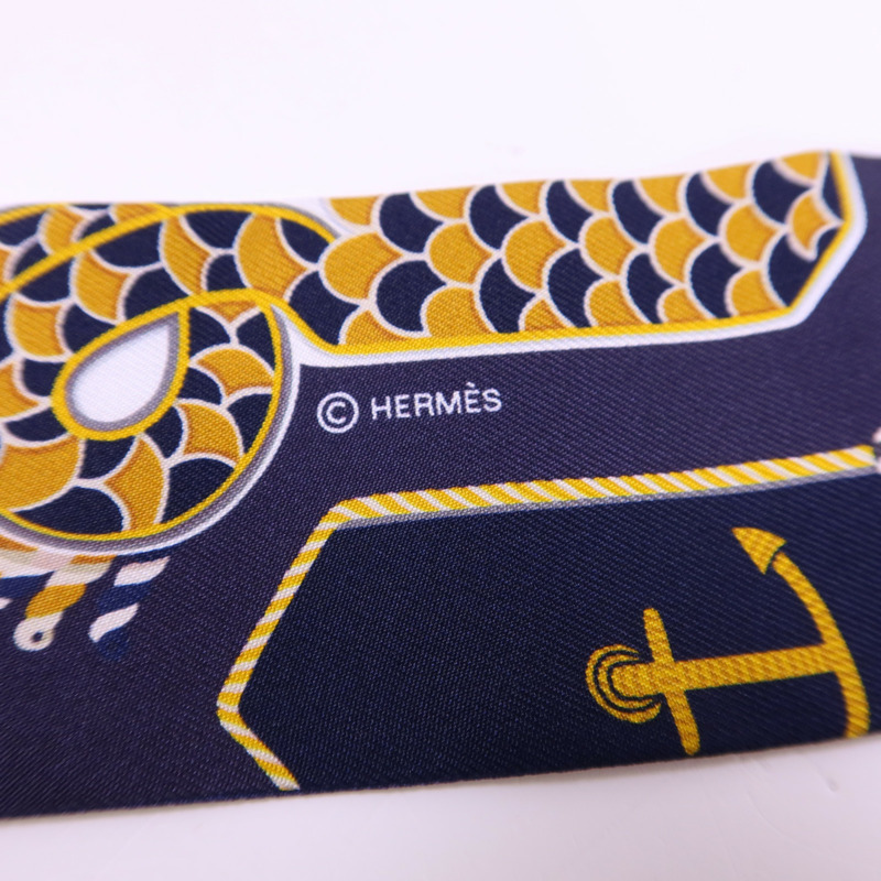 HERMES 絲質Twilly絲巾-5