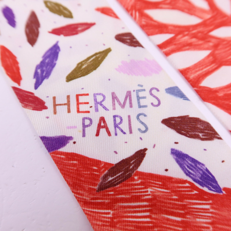 HERMES 絲質Twilly絲巾-4