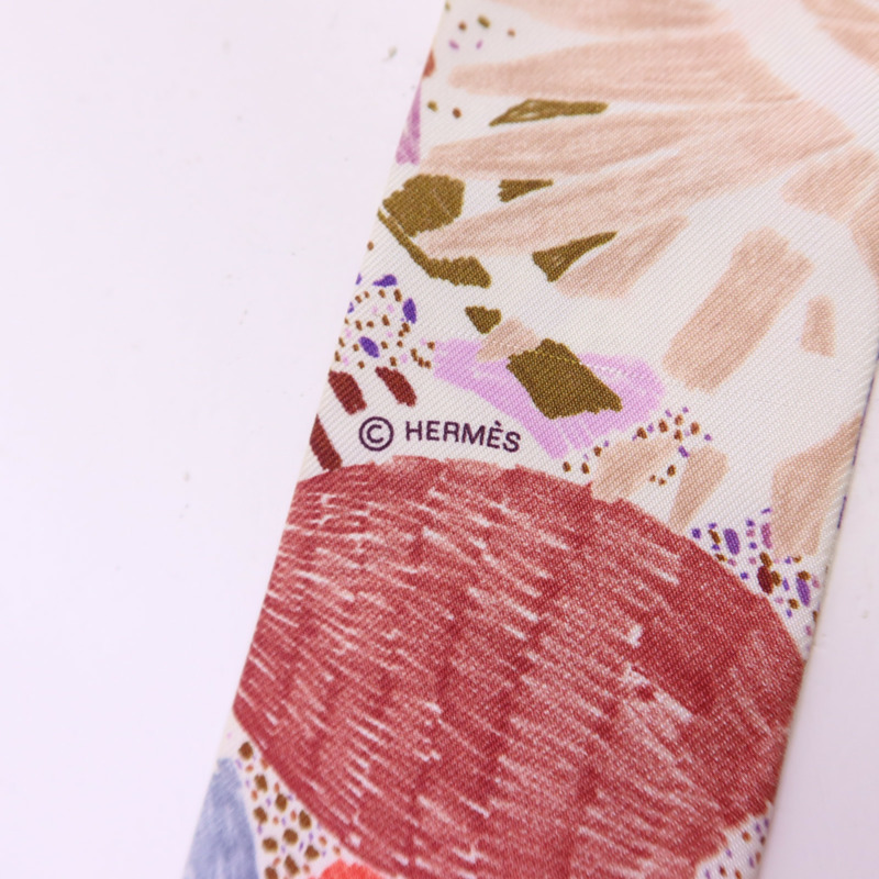 HERMES 絲質Twilly絲巾-5