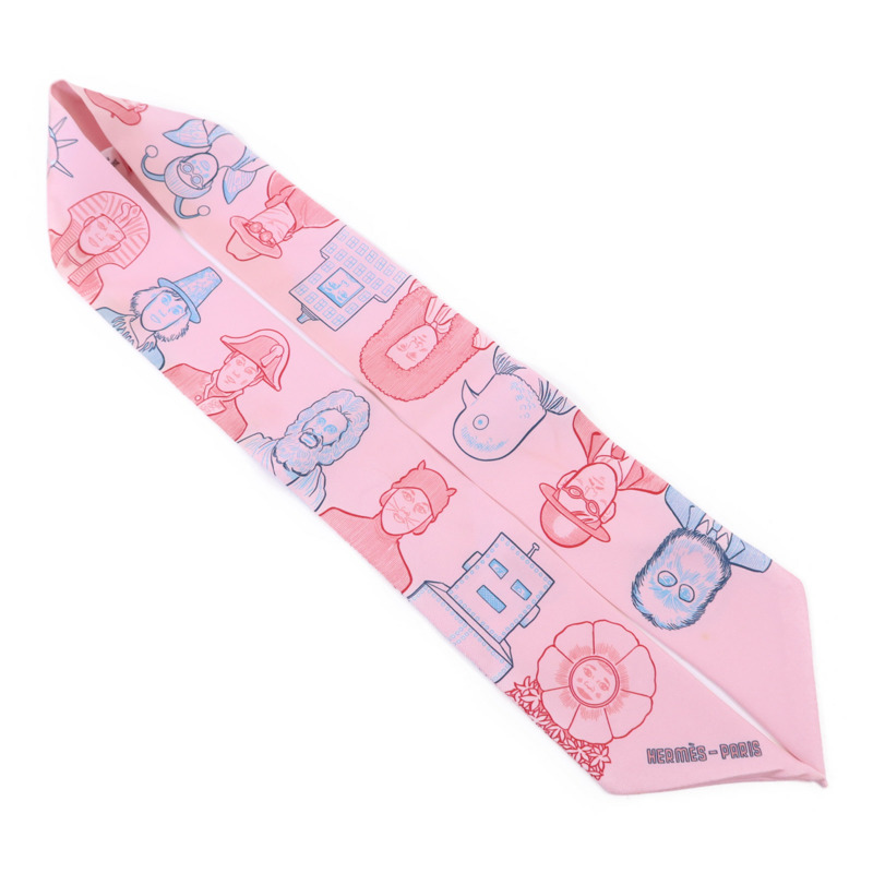 HERMES 絲質Twilly絲巾-3
