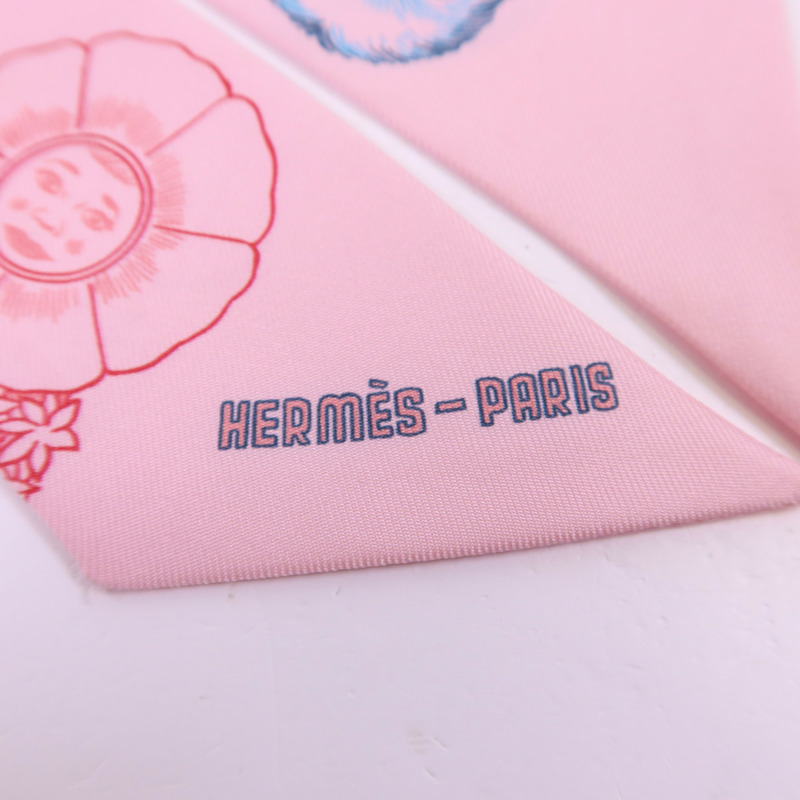 HERMES 絲質Twilly絲巾-4