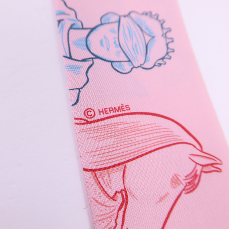 HERMES 絲質Twilly絲巾-5