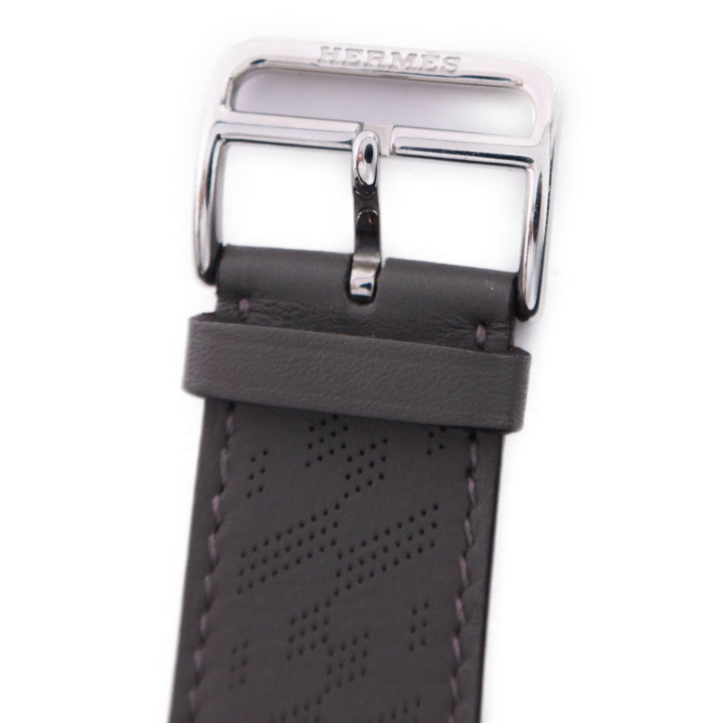 HERMES Swift皮革Apple Watch Strap銀扣錶帶-3