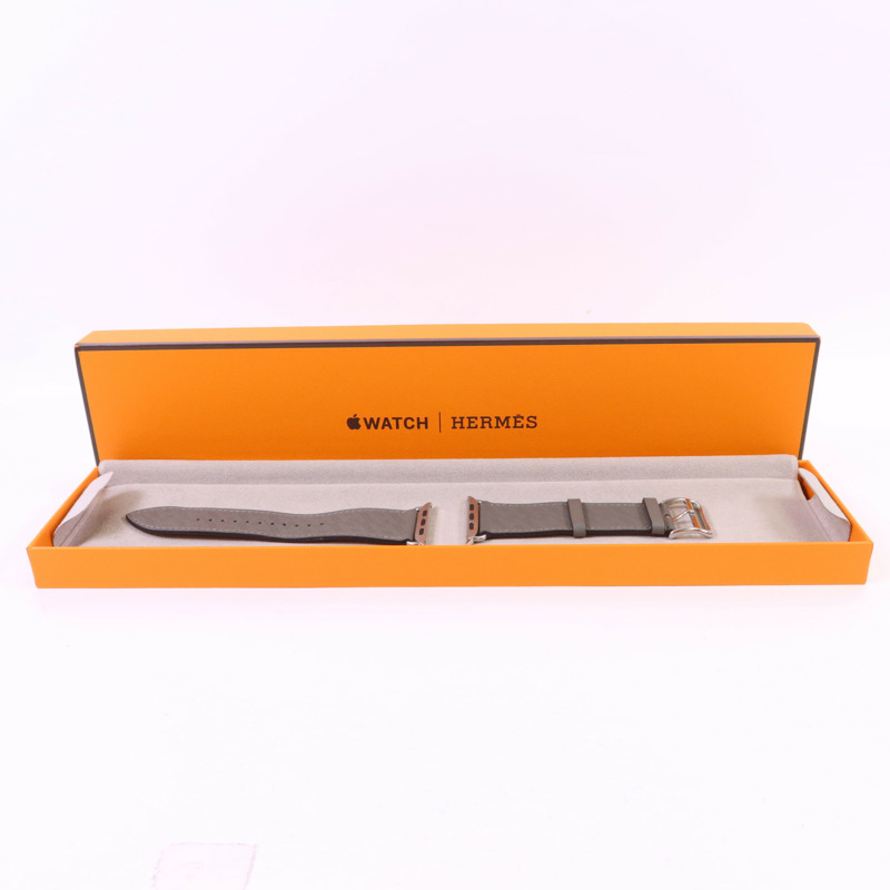 HERMES Swift皮革Apple Watch Strap銀扣錶帶-13