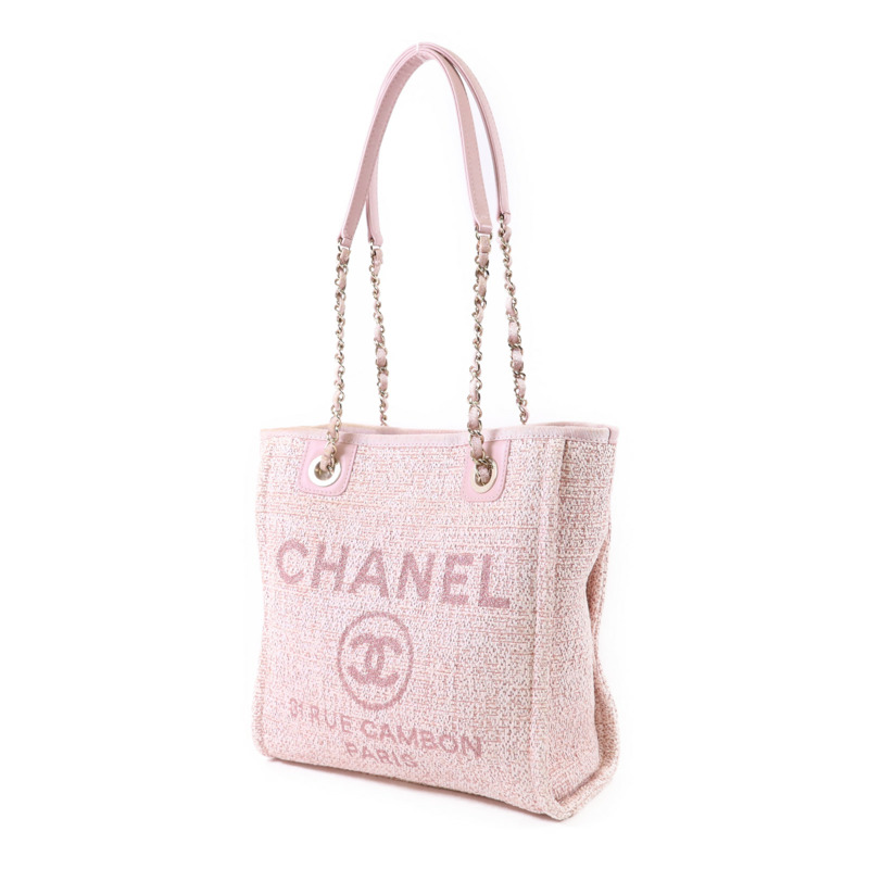 CHANEL 帆布Tote Bag金扣鏈帶手挽袋-1