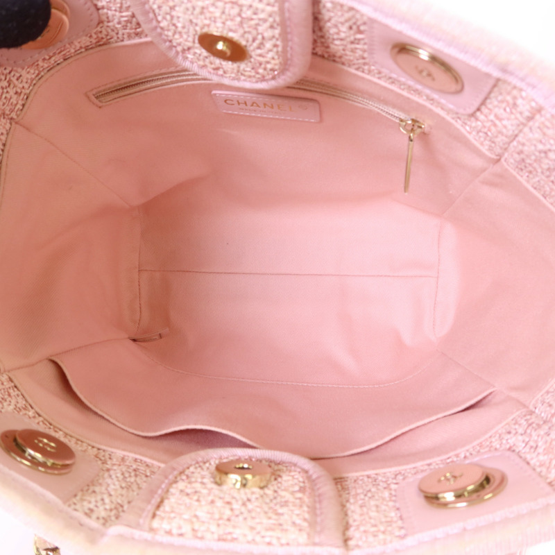 CHANEL 帆布Tote Bag金扣鏈帶手挽袋-5