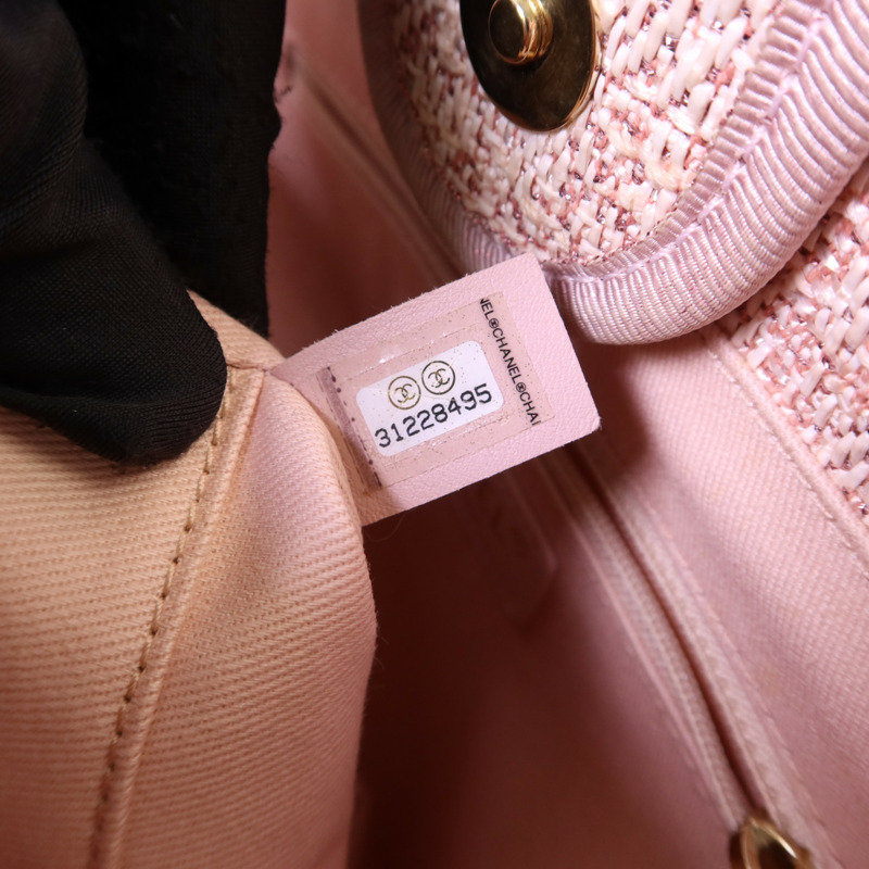 CHANEL 帆布Tote Bag金扣鏈帶手挽袋-7