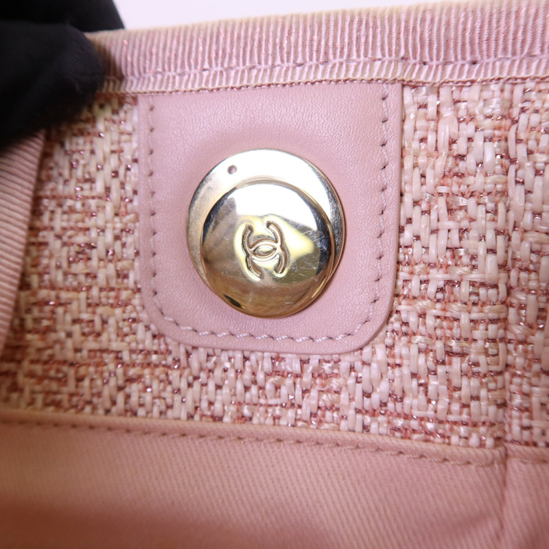 CHANEL 帆布Tote Bag金扣鏈帶手挽袋-10