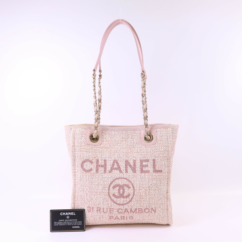 CHANEL 帆布Tote Bag金扣鏈帶手挽袋-17