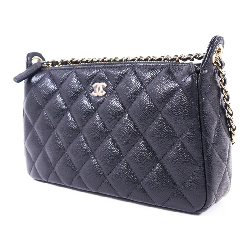 CHANEL 牛皮皮革Clutch With Chain金扣鏈帶肩背袋-1