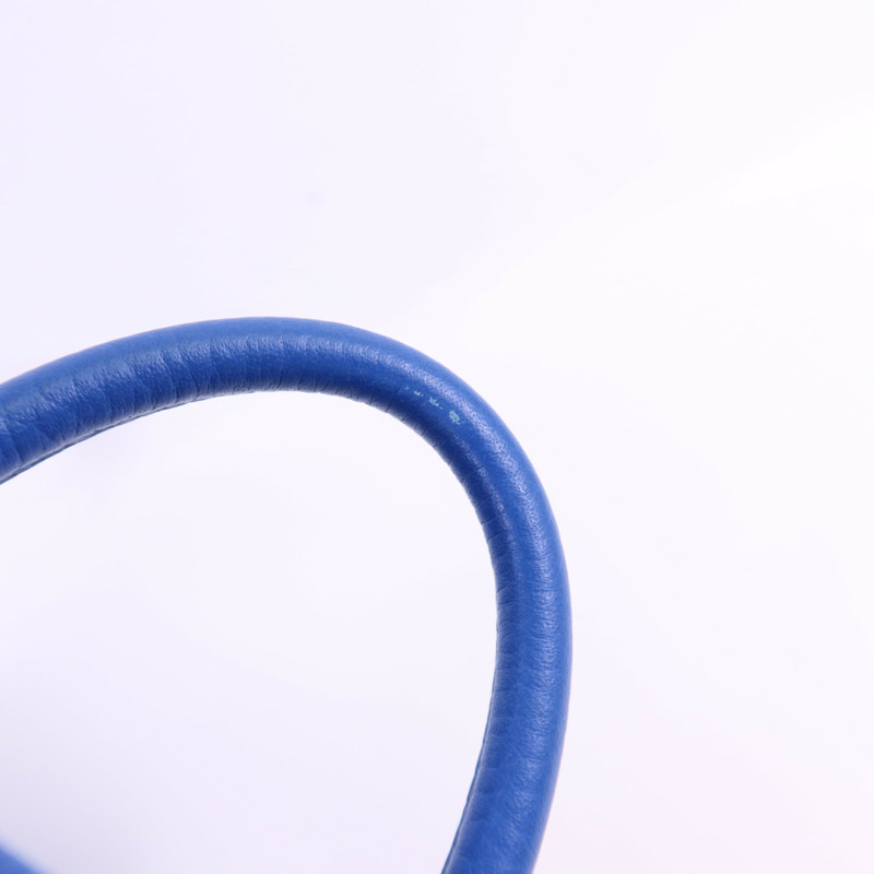 HERMES Clemence皮革Mini Lindy銀扣手挽肩背兩用袋Bleu Hydra-15