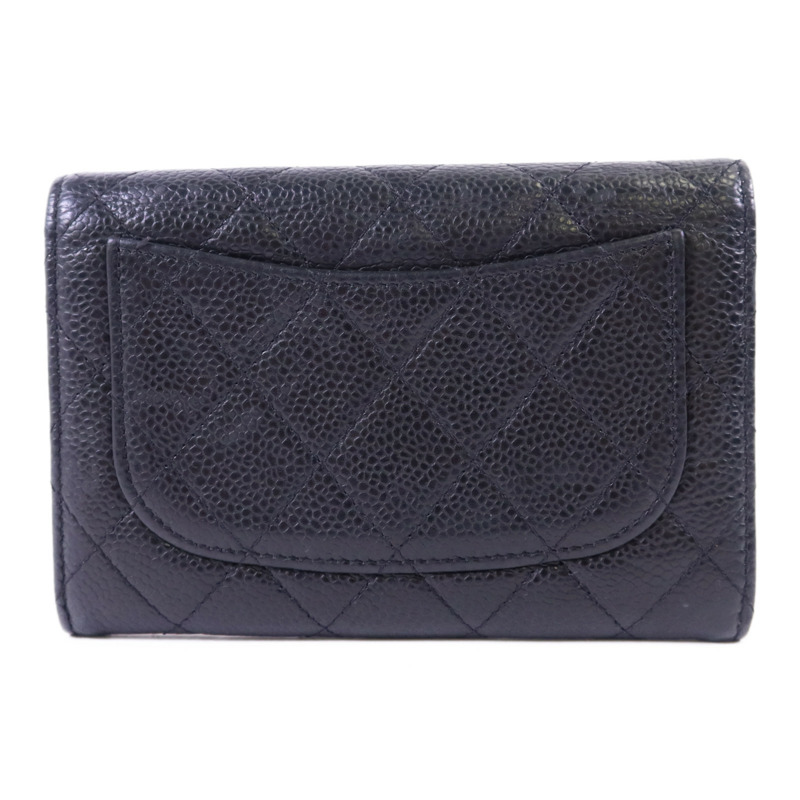 CHANEL 牛皮皮革Wallet銀扣錢包-1