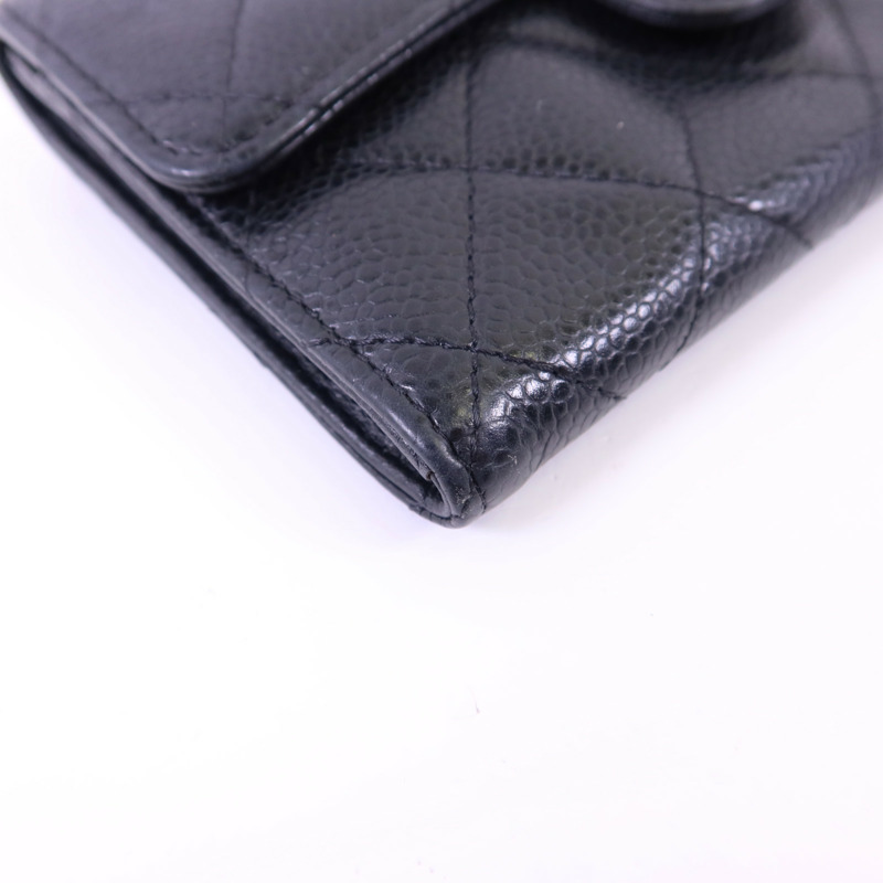 CHANEL 牛皮皮革Wallet銀扣錢包-11