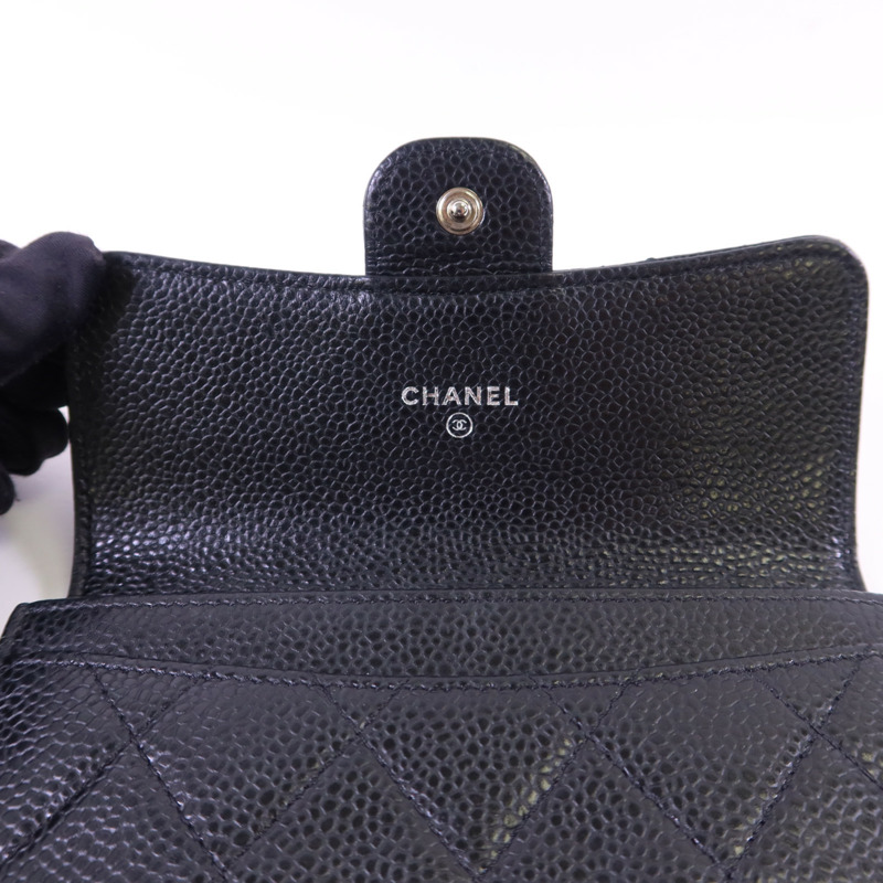 CHANEL 牛皮皮革Wallet銀扣錢包-16