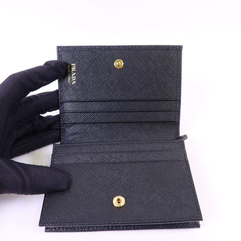 PRADA 牛皮皮革Wallet金扣錢包-4