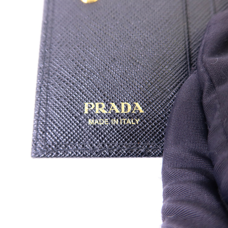 PRADA 牛皮皮革Wallet金扣錢包-6