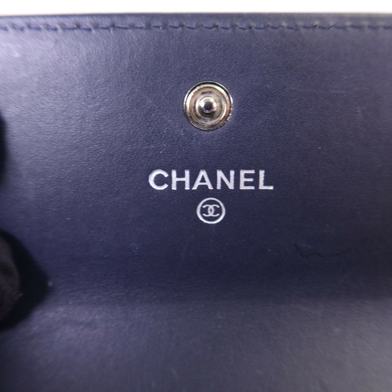 CHANEL 牛皮皮革Long Wallet銀扣長錢包-6
