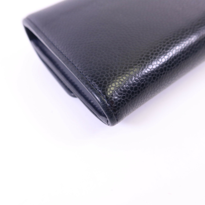 CHANEL 牛皮皮革Long Wallet銀扣長錢包-13