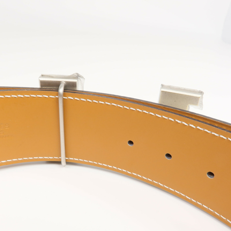 HERMES Epsom皮革Constance Belt銀扣皮帶Beton-4