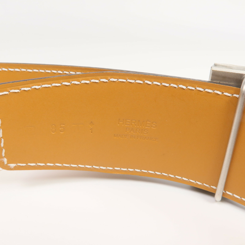 HERMES Epsom皮革Constance Belt銀扣皮帶Beton-5