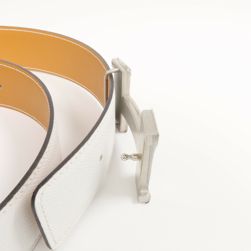 HERMES Epsom皮革Constance Belt銀扣皮帶Beton-6