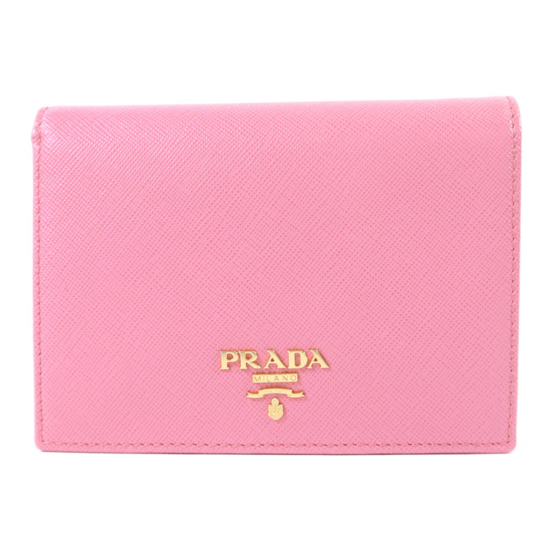 PRADA 牛皮皮革Wallet金扣錢包-0