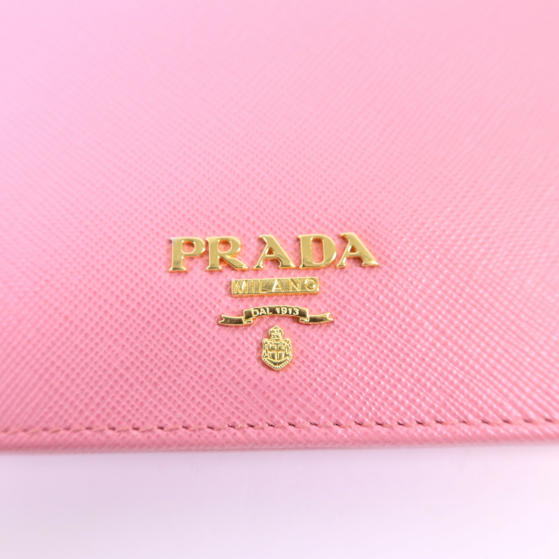 PRADA 牛皮皮革Wallet金扣錢包-8