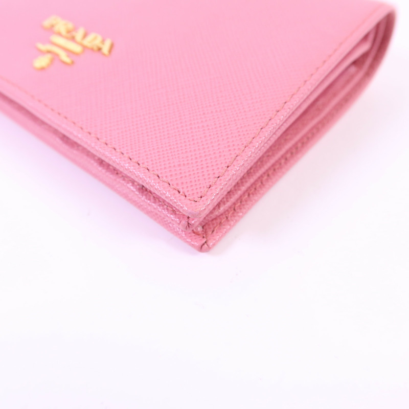 PRADA 牛皮皮革Wallet金扣錢包-9