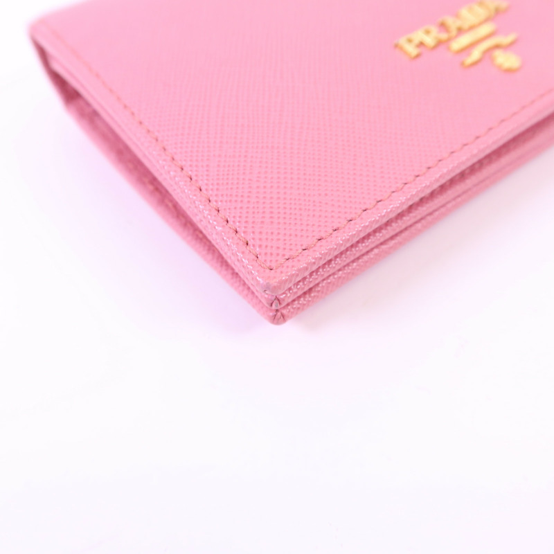 PRADA 牛皮皮革Wallet金扣錢包-10
