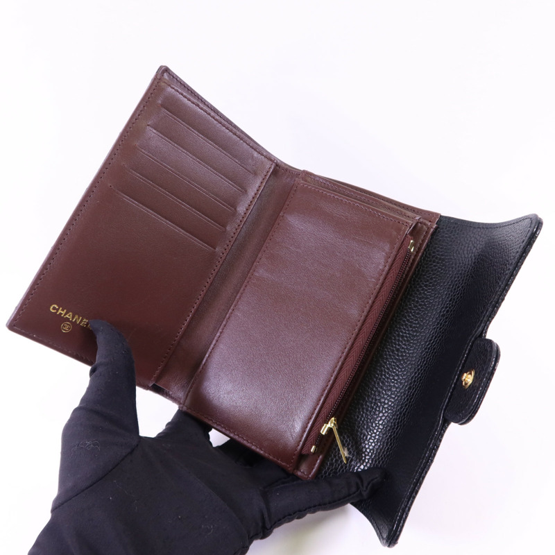 CHANEL 牛皮皮革Wallet金扣錢包-4