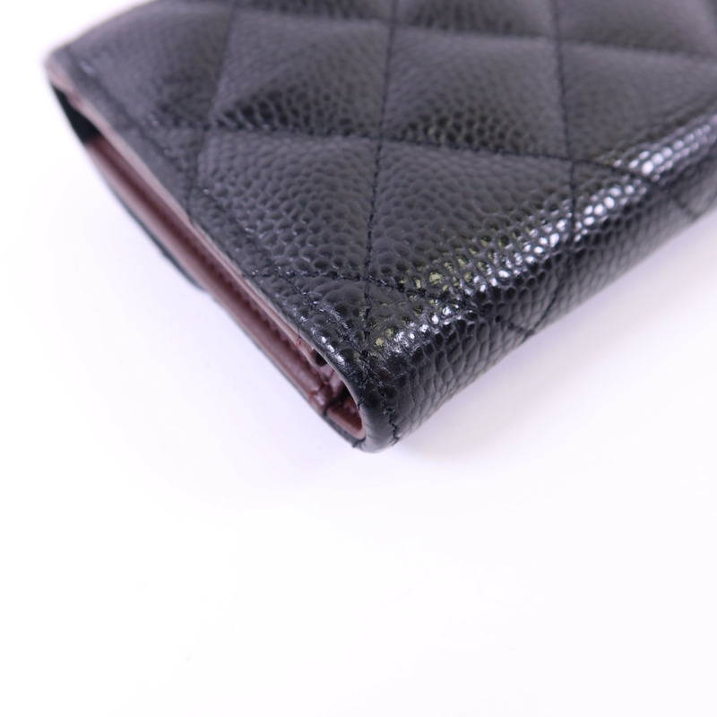 CHANEL 牛皮皮革Wallet金扣錢包-14