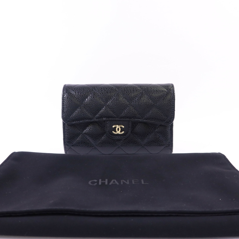 CHANEL 牛皮皮革Wallet金扣錢包-15