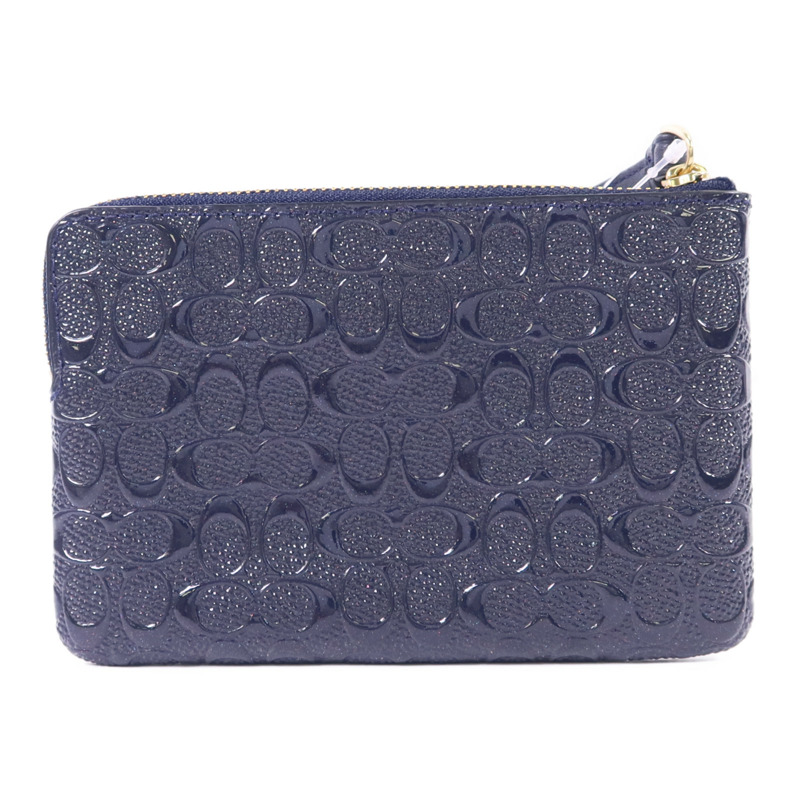 COACH 牛皮皮革Pouch金扣手拿包-1