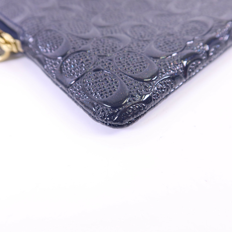 COACH 牛皮皮革Pouch金扣手拿包-10