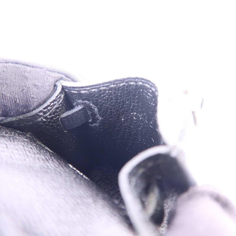 HERMES Tadelakt皮革Kelly Bag Charm 銀扣掛飾Noir-9