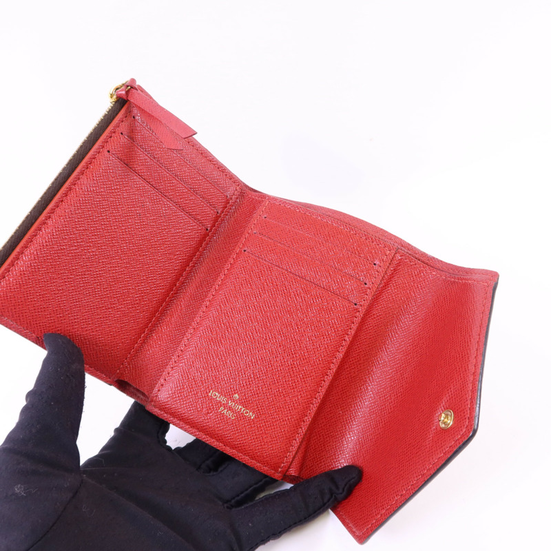 LOUIS VUITTON Damier Victorine Wallet金扣銀包-4