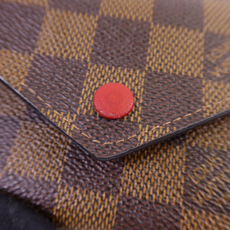 LOUIS VUITTON Damier Victorine Wallet金扣銀包-14